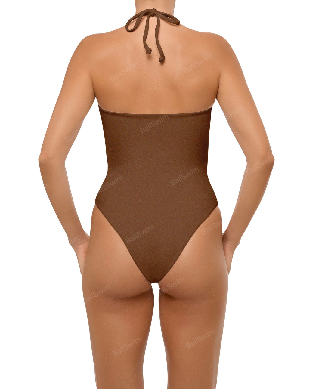 BSWS-S59 Bandeau Halter Asymmetrical Tunnel One Piece