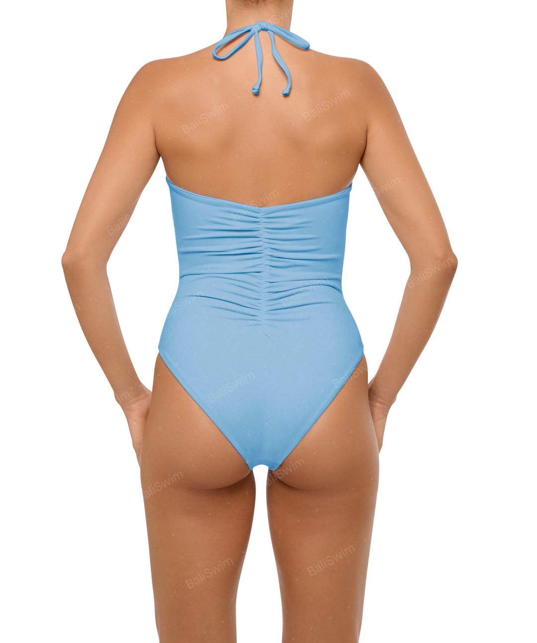 BSWS-S60 Plunge Neck Ruched Front One Piece