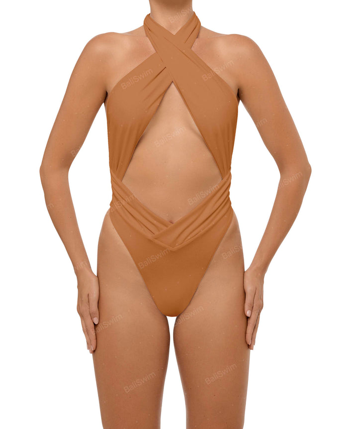 BSWS-S62 Halter Cutout Low Back One Piece