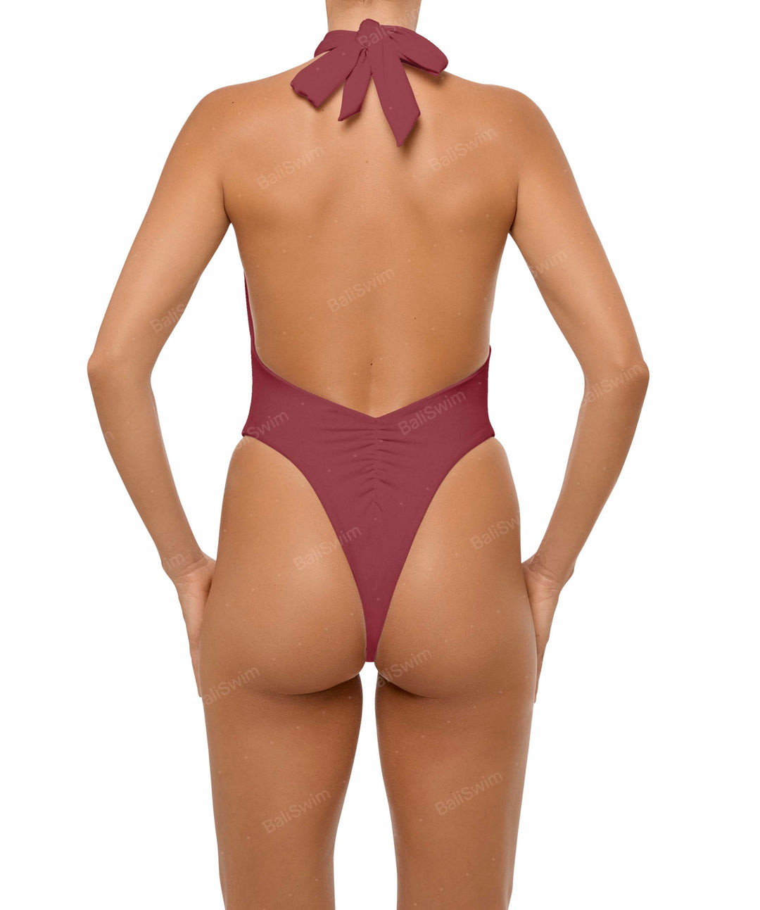 BSWS-S62 Halter Cutout Low Back One Piece