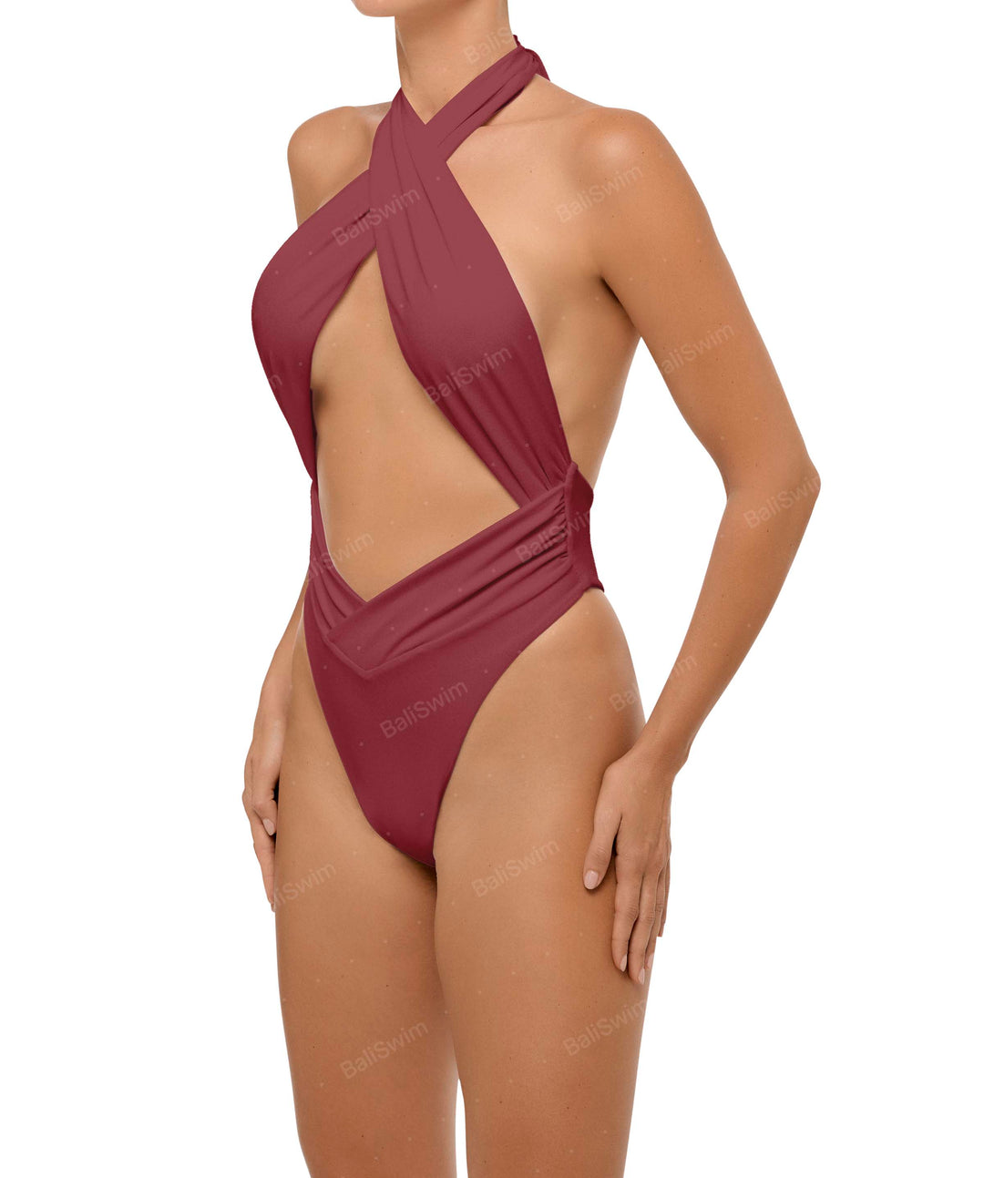 BSWS-S62 Halter Cutout Low Back One Piece