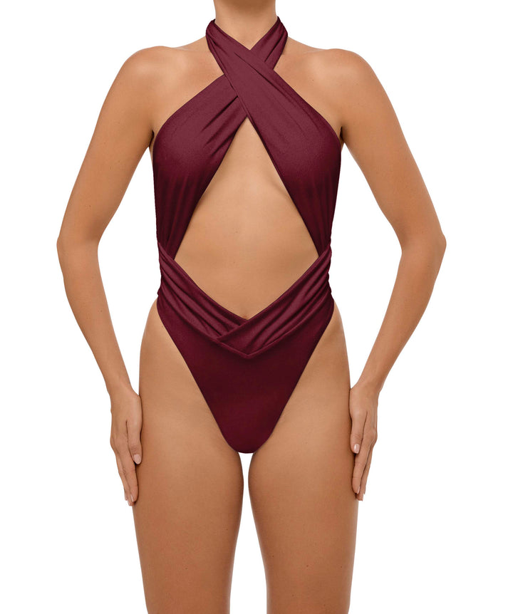 BSWS-S62 Halter Cutout Low Back One Piece