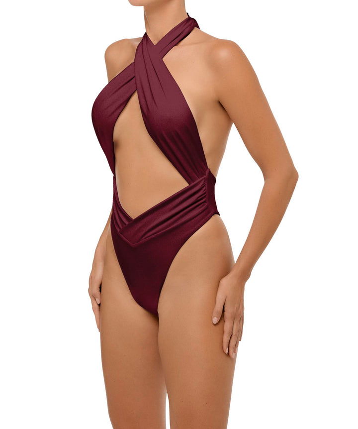 BSWS-S62 Halter Cutout Low Back One Piece