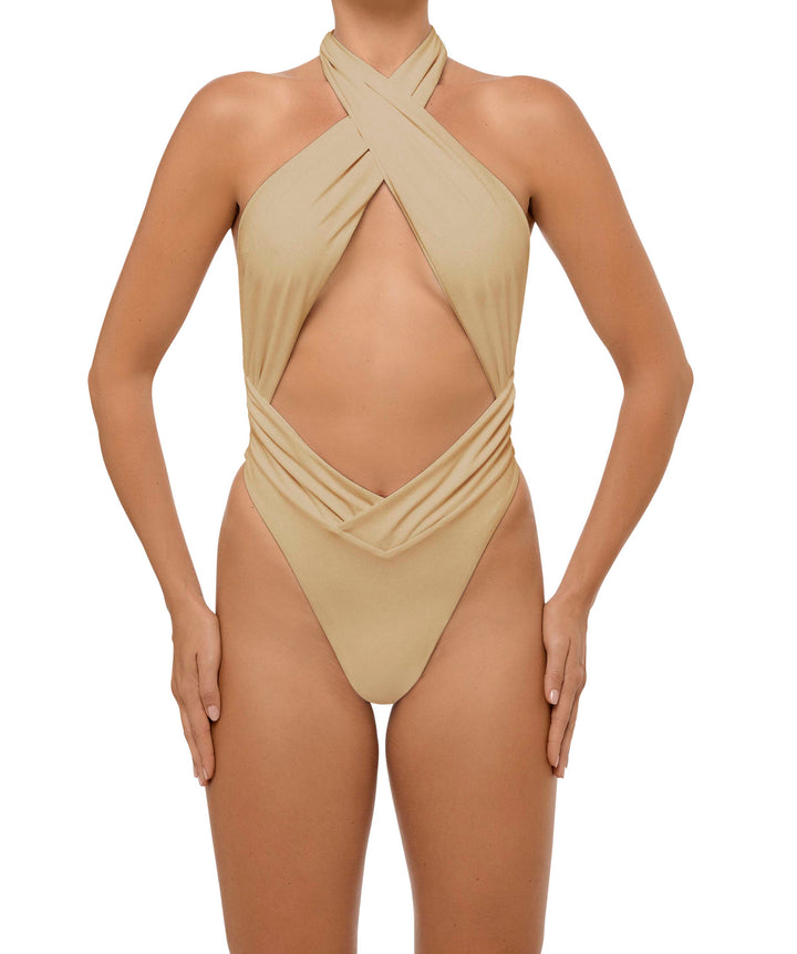 BSWS-S62 Halter Cutout Low Back One Piece