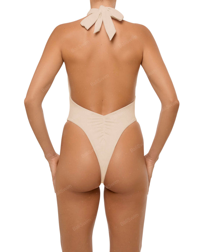 BSWS-S62 Halter Cutout Low Back One Piece