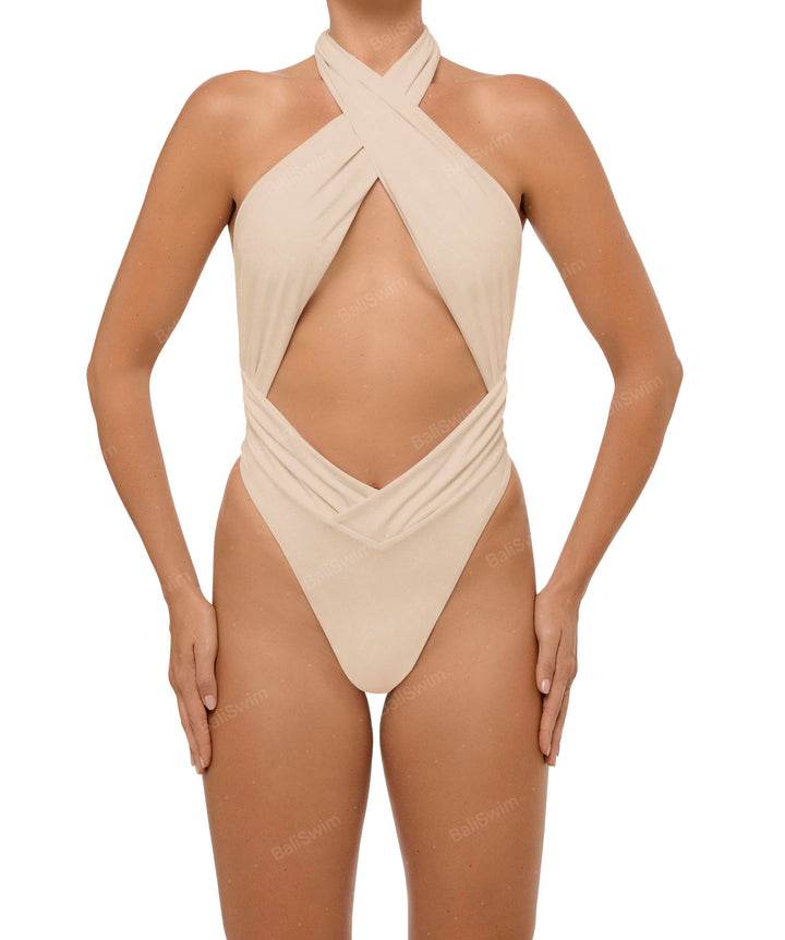 BSWS-S62 Halter Cutout Low Back One Piece