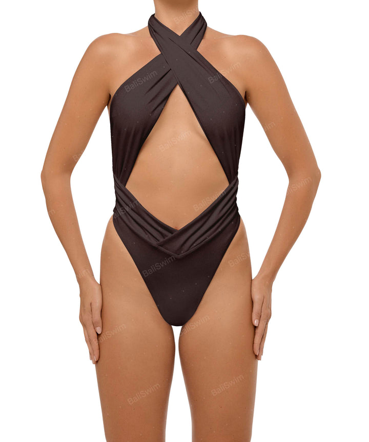 BSWS-S62 Halter Cutout Low Back One Piece