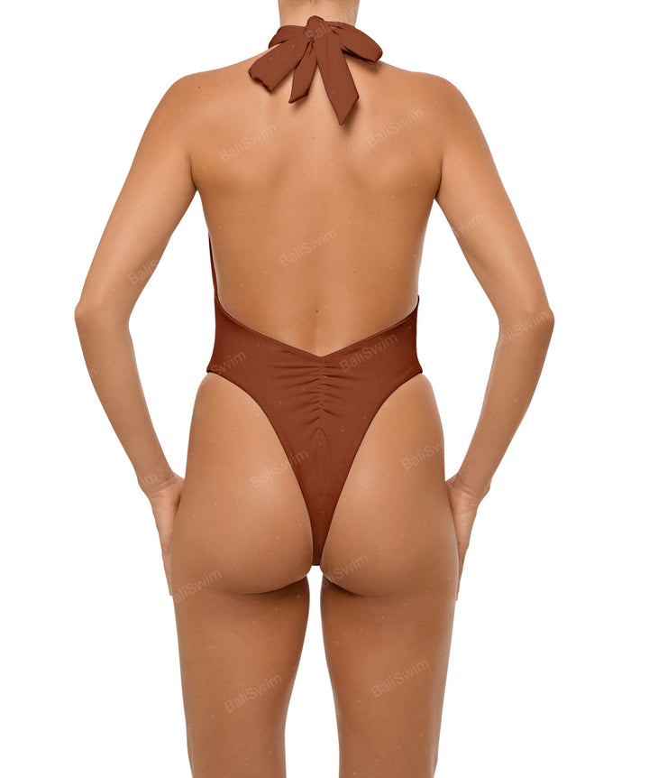 BSWS-S62 Halter Cutout Low Back One Piece