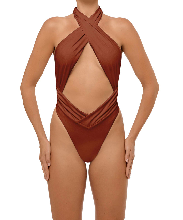 BSWS-S62 Halter Cutout Low Back One Piece