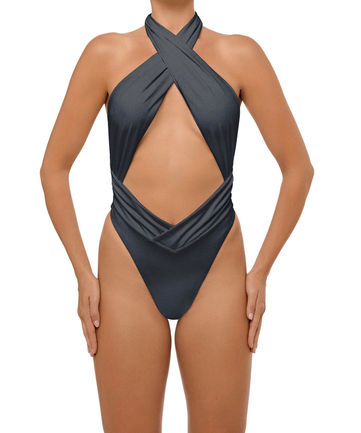 BSWS-S62 Halter Cutout Low Back One Piece
