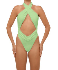 BSWS-S62 Halter Cutout Low Back One Piece