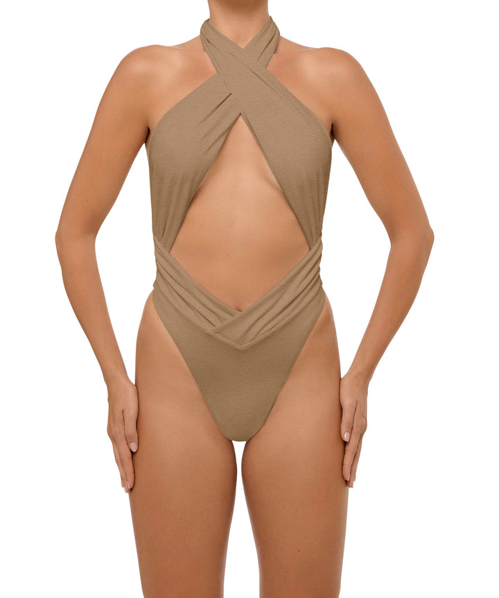 BSWS-S62 Halter Cutout Low Back One Piece