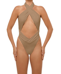 BSWS-S62 Halter Cutout Low Back One Piece
