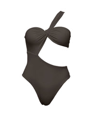 BSWS-S68 Asymmetrical Bandeau Side Cutout One Piece