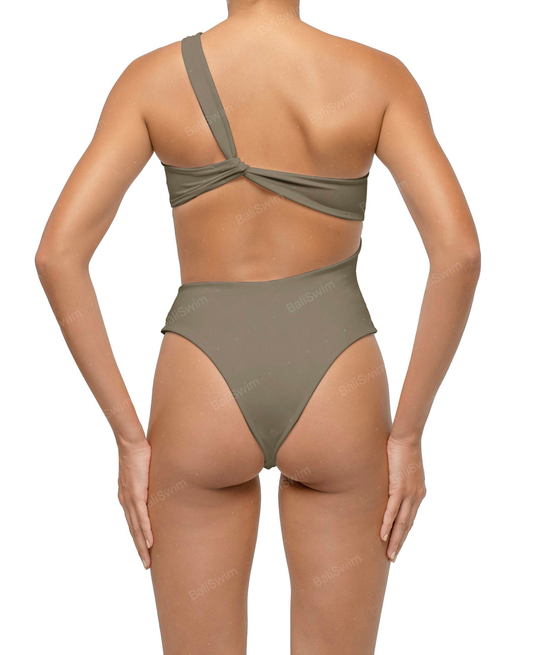BSWS-S68 Asymmetrical Bandeau Side Cutout One Piece