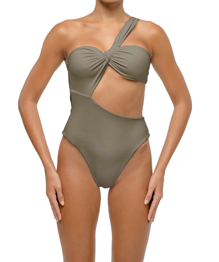 BSWS-S68 Asymmetrical Bandeau Side Cutout One Piece