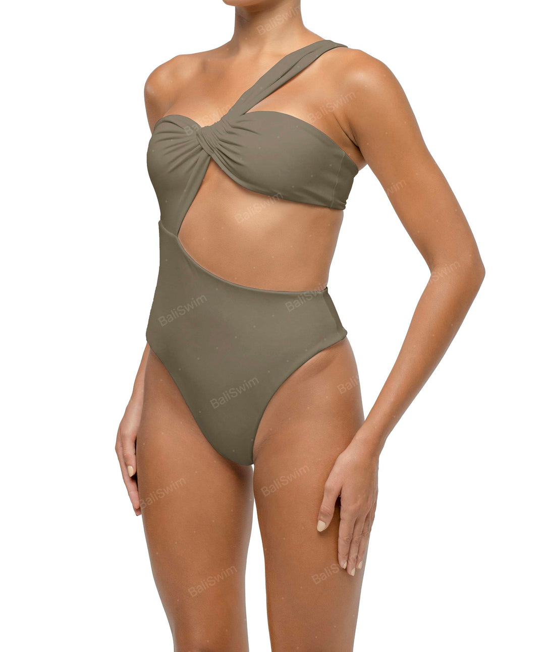 BSWS-S68 Asymmetrical Bandeau Side Cutout One Piece