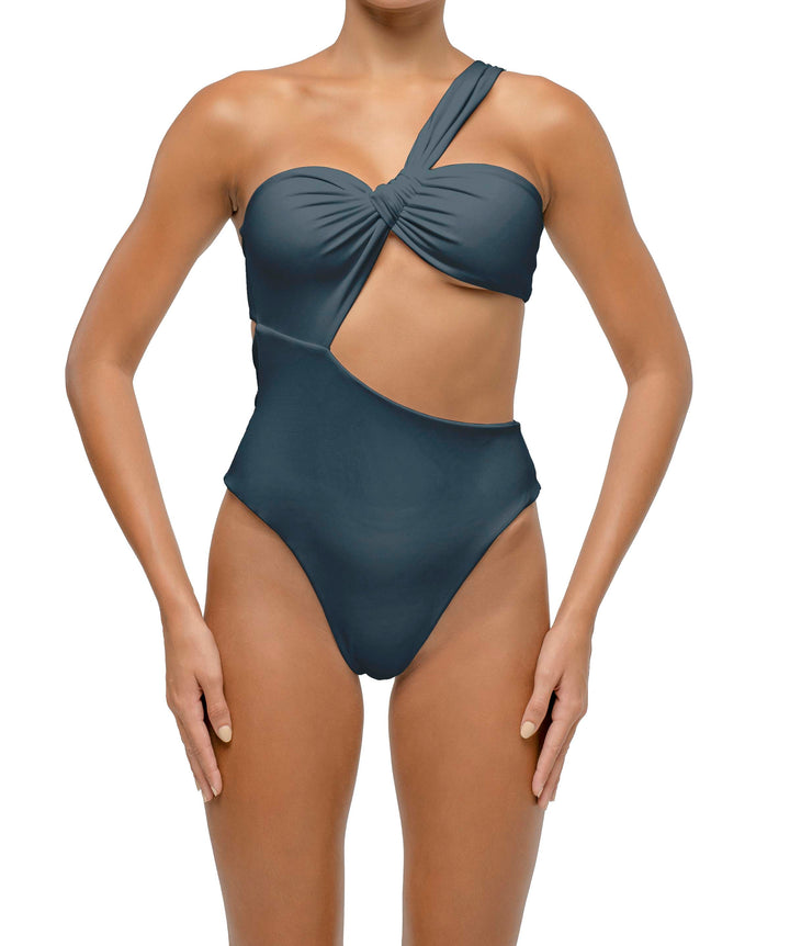 BSWS-S68 Asymmetrical Bandeau Side Cutout One Piece