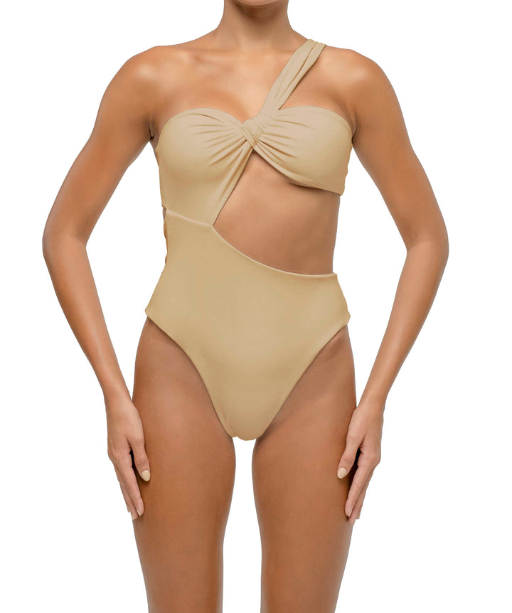 BSWS-S68 Asymmetrical Bandeau Side Cutout One Piece
