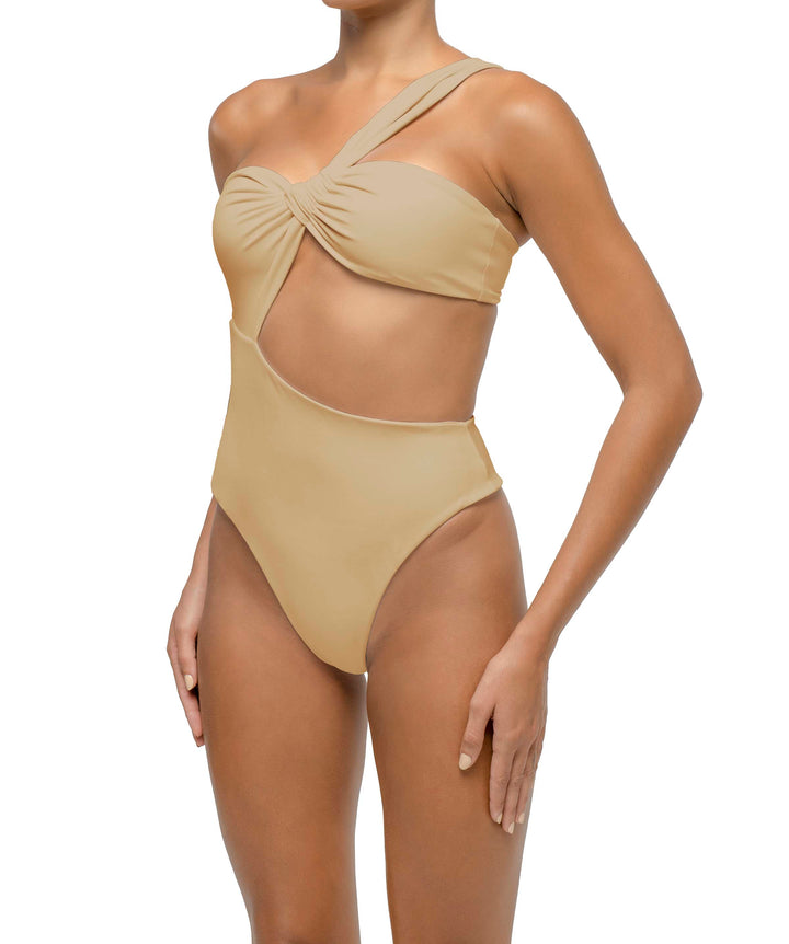 BSWS-S68 Asymmetrical Bandeau Side Cutout One Piece