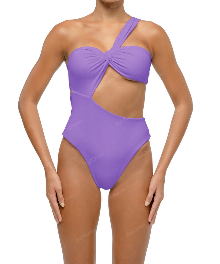 BSWS-S68 Asymmetrical Bandeau Side Cutout One Piece