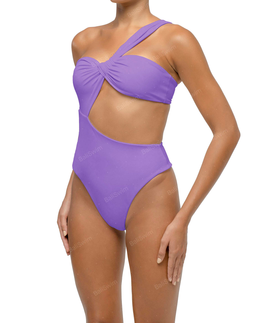 BSWS-S68 Asymmetrical Bandeau Side Cutout One Piece