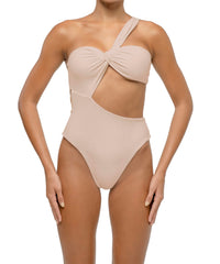 BSWS-S68 Asymmetrical Bandeau Side Cutout One Piece