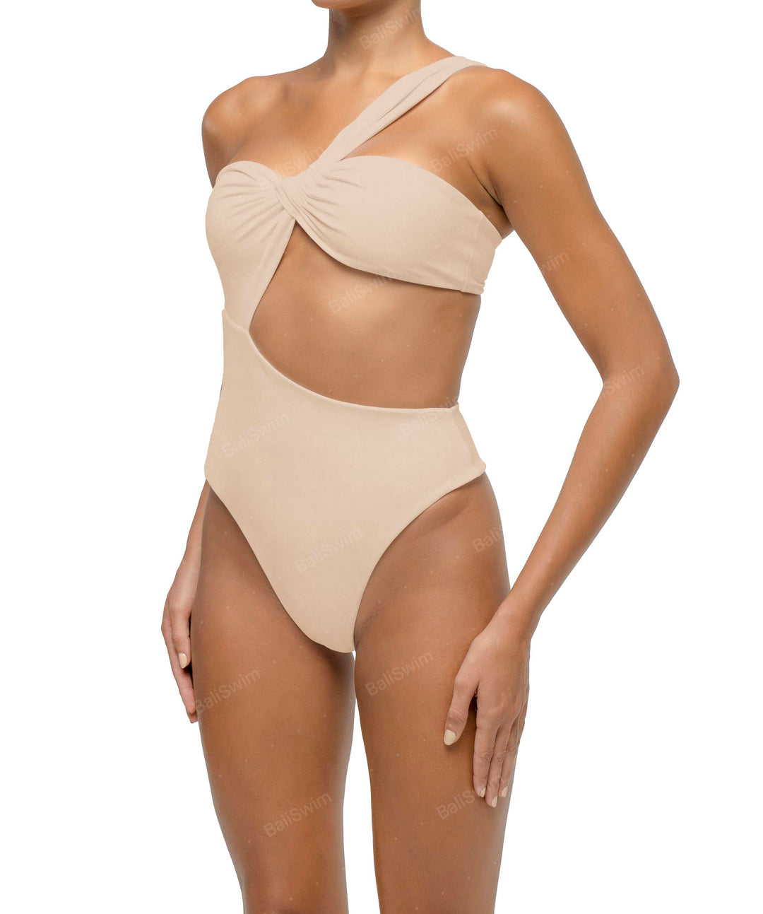 BSWS-S68 Asymmetrical Bandeau Side Cutout One Piece