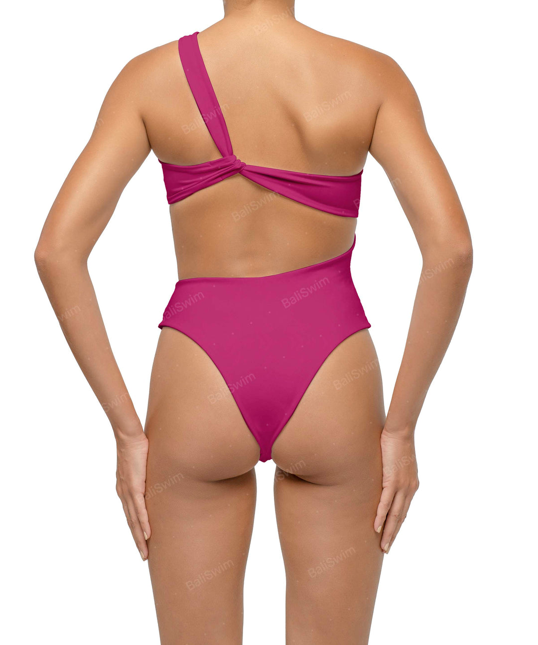 BSWS-S68 Asymmetrical Bandeau Side Cutout One Piece