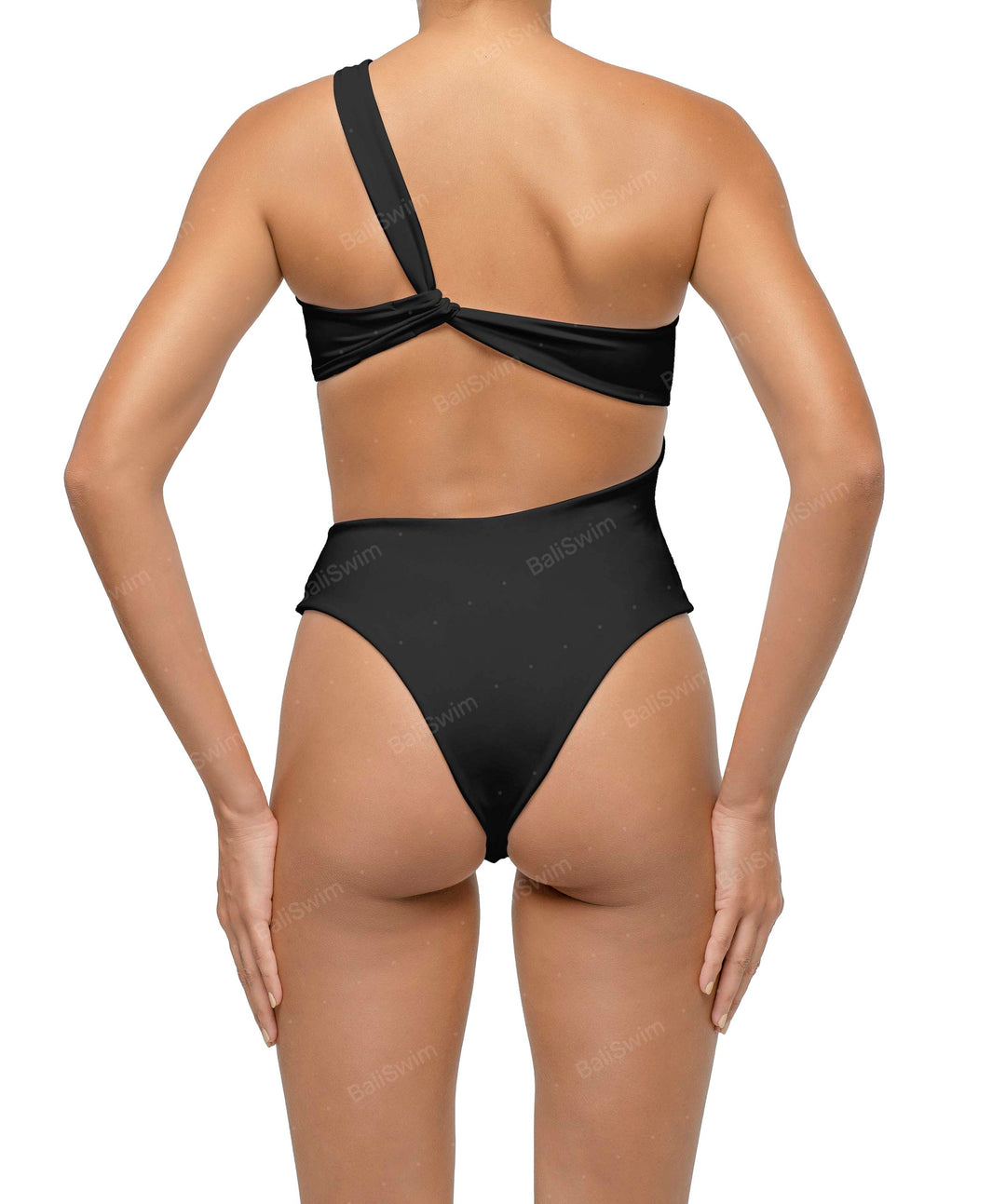 BSWS-S68 Asymmetrical Bandeau Side Cutout One Piece