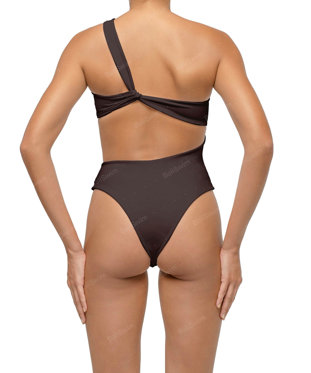 BSWS-S68 Asymmetrical Bandeau Side Cutout One Piece