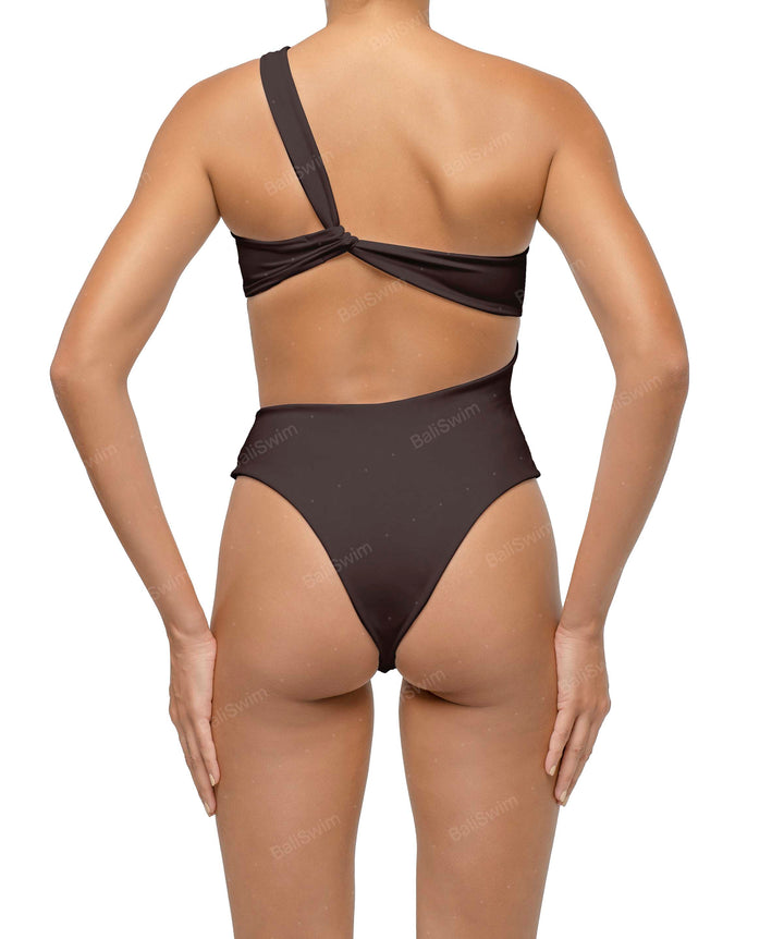 BSWS-S68 Asymmetrical Bandeau Side Cutout One Piece