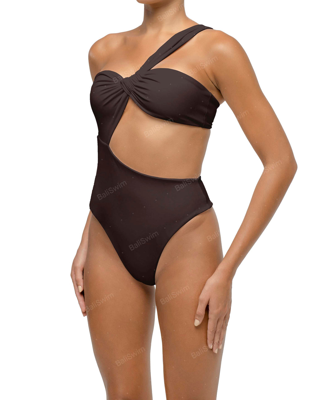 BSWS-S68 Asymmetrical Bandeau Side Cutout One Piece