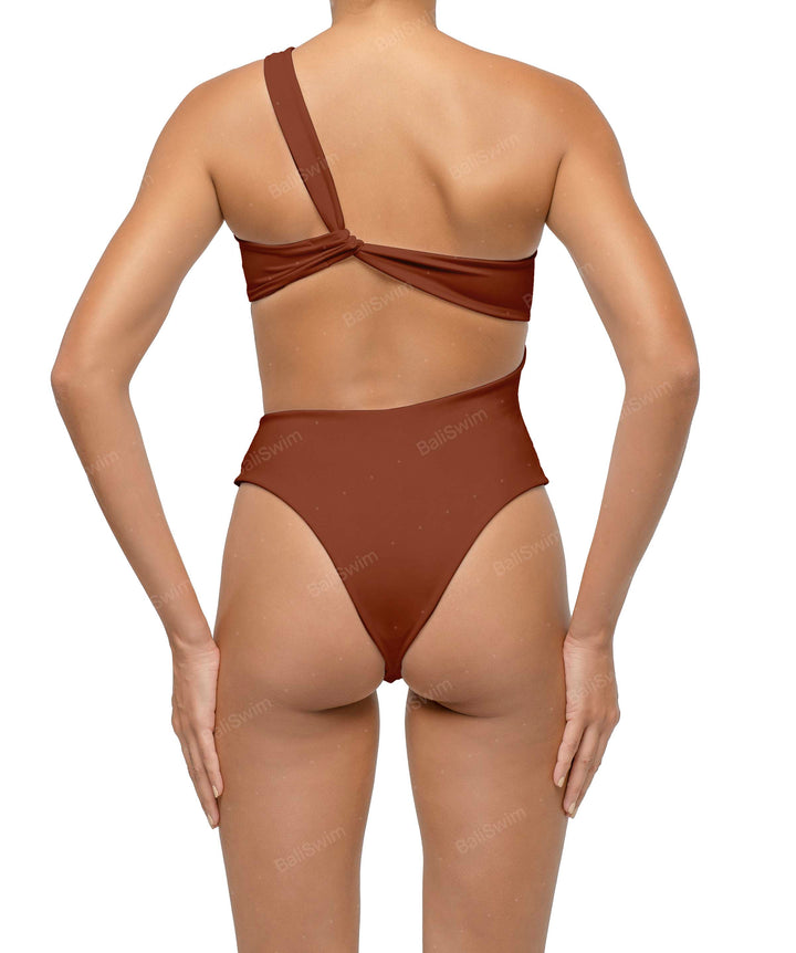 BSWS-S68 Asymmetrical Bandeau Side Cutout One Piece