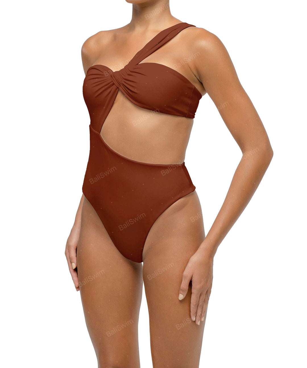 BSWS-S68 Asymmetrical Bandeau Side Cutout One Piece
