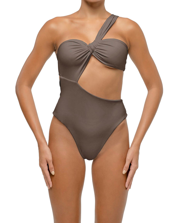 BSWS-S68 Asymmetrical Bandeau Side Cutout One Piece
