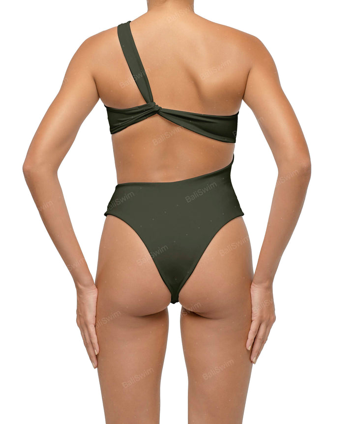 BSWS-S68 Asymmetrical Bandeau Side Cutout One Piece