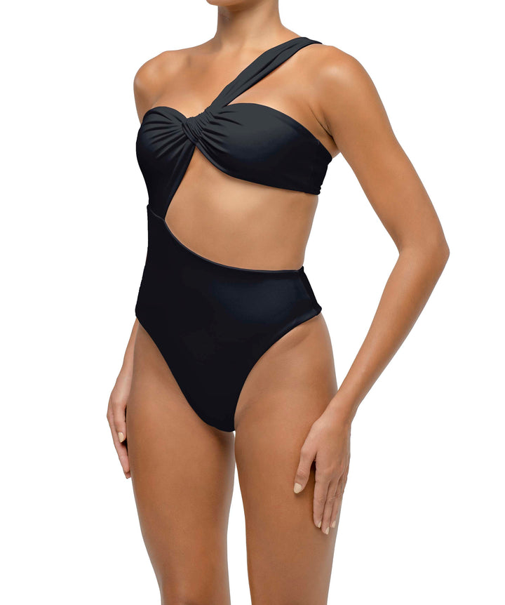 BSWS-S68 Asymmetrical Bandeau Side Cutout One Piece