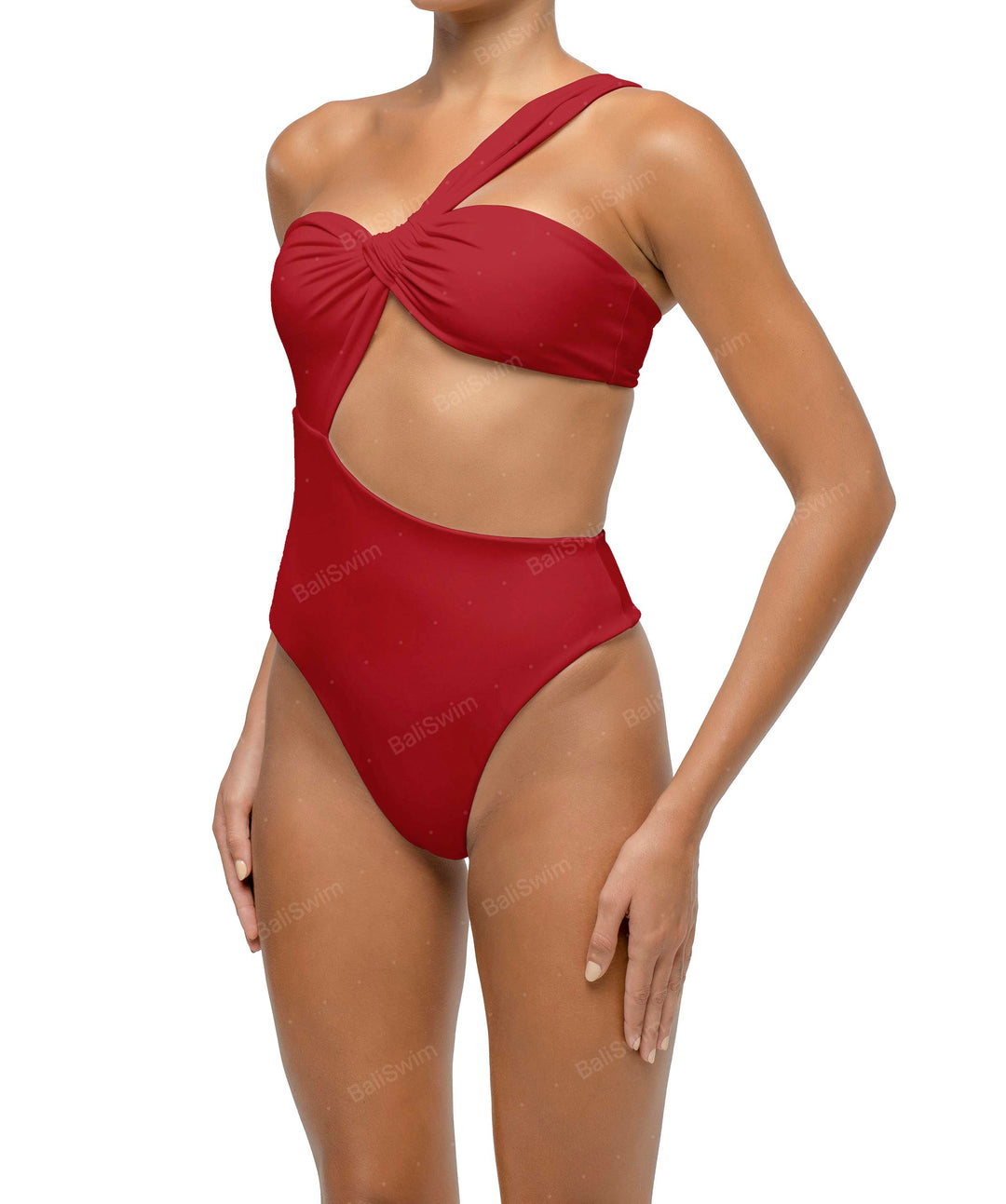 BSWS-S68 Asymmetrical Bandeau Side Cutout One Piece
