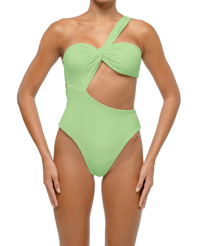 BSWS-S68 Asymmetrical Bandeau Side Cutout One Piece