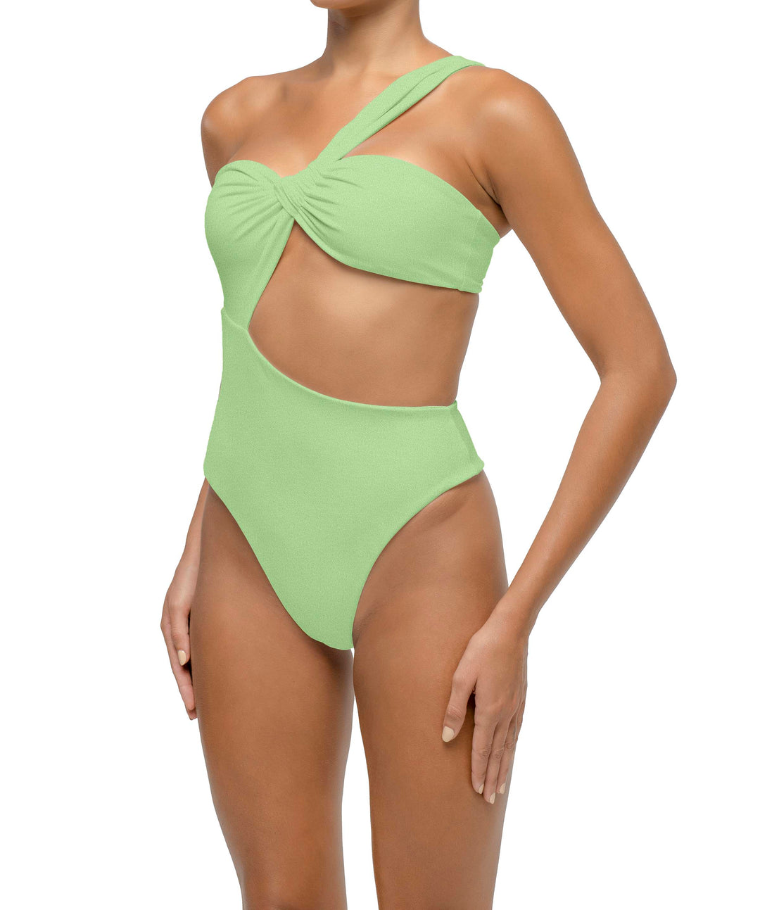BSWS-S68 Asymmetrical Bandeau Side Cutout One Piece