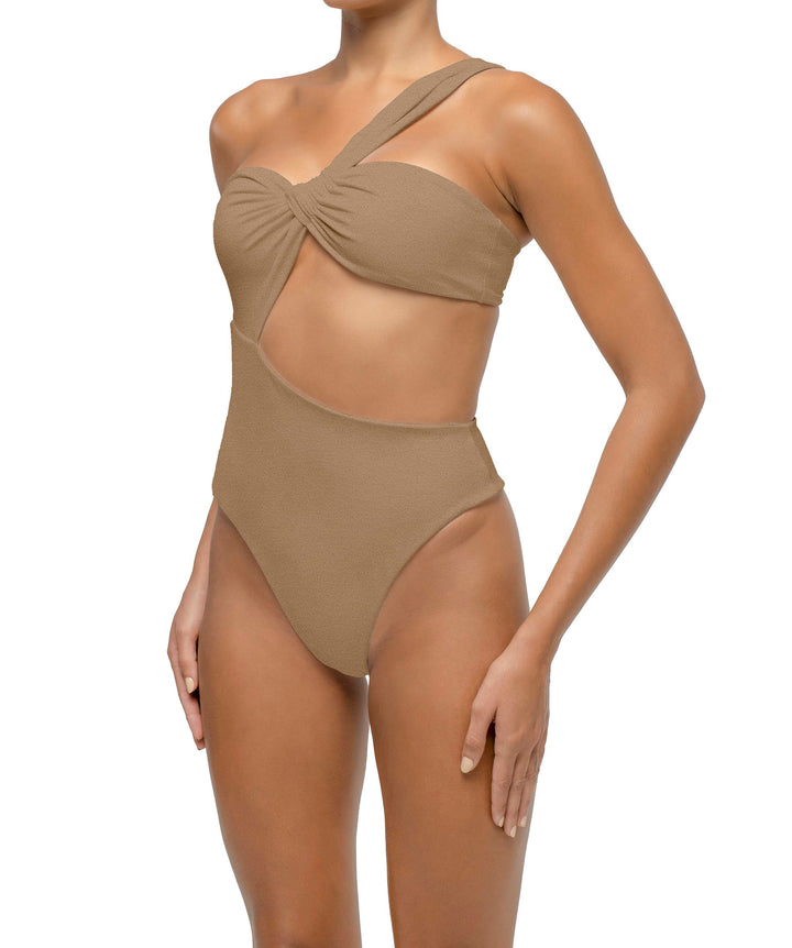 BSWS-S68 Asymmetrical Bandeau Side Cutout One Piece