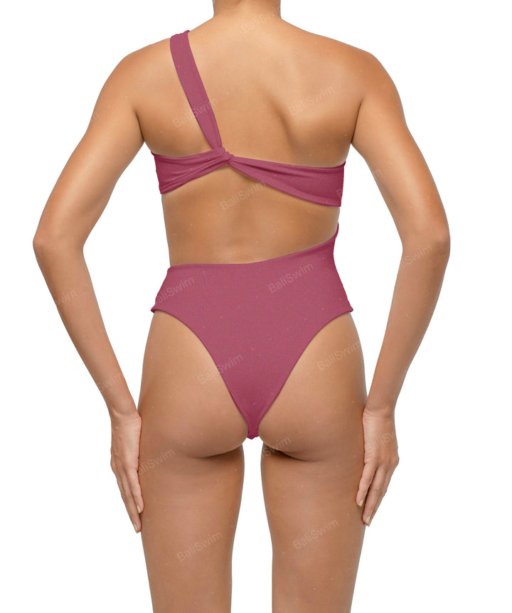 BSWS-S68 Asymmetrical Bandeau Side Cutout One Piece