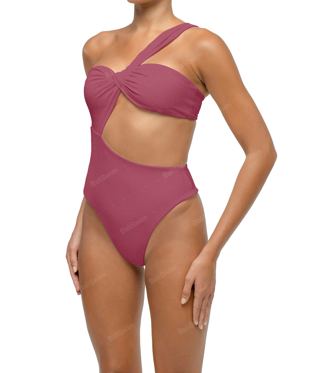 BSWS-S68 Asymmetrical Bandeau Side Cutout One Piece