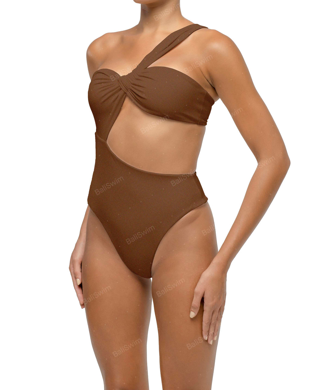 BSWS-S68 Asymmetrical Bandeau Side Cutout One Piece