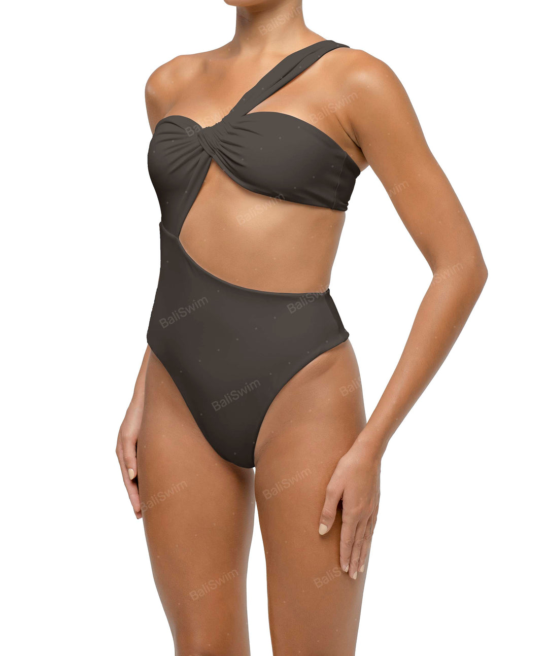 BSWS-S68 Asymmetrical Bandeau Side Cutout One Piece