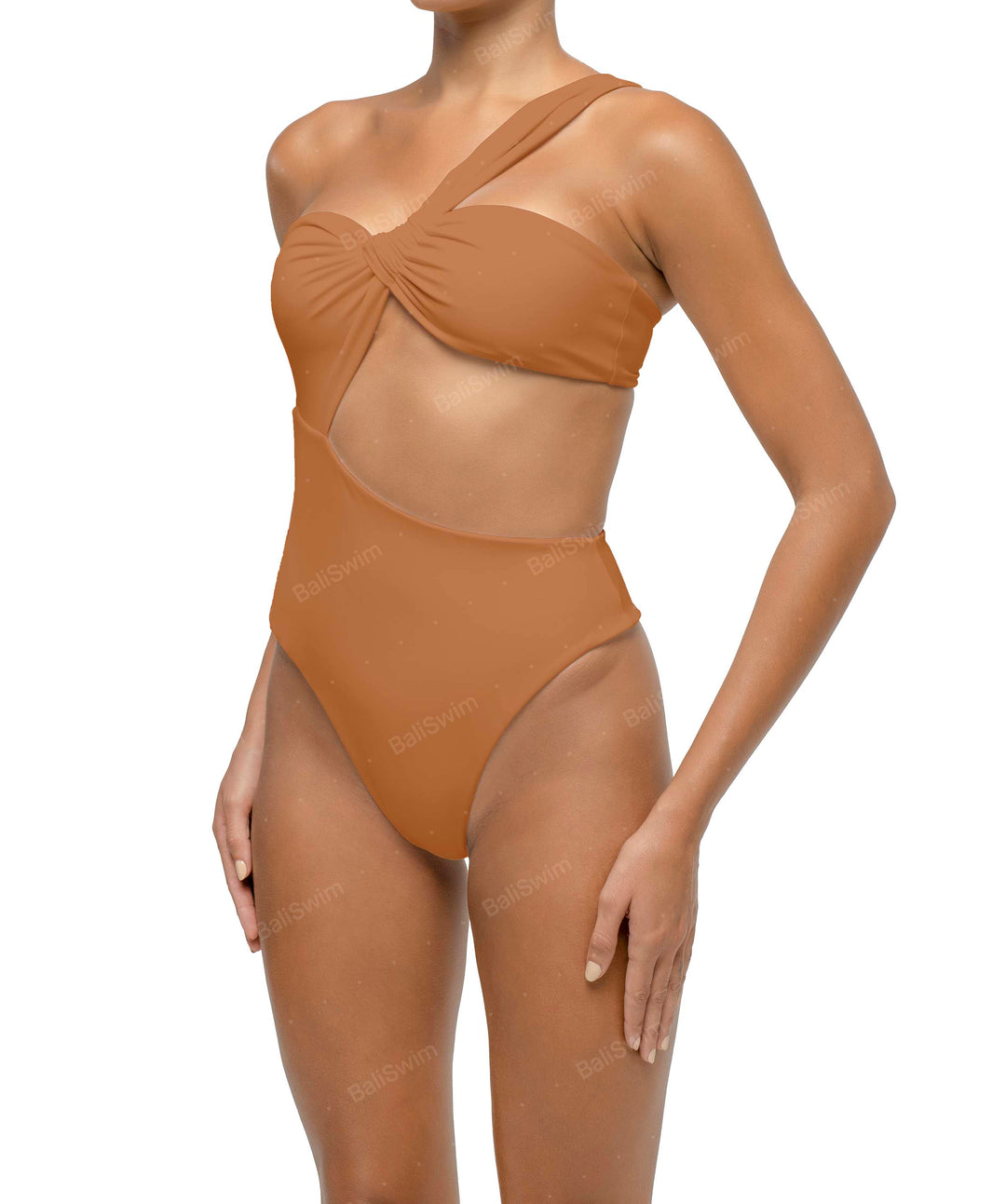 BSWS-S68 Asymmetrical Bandeau Side Cutout One Piece