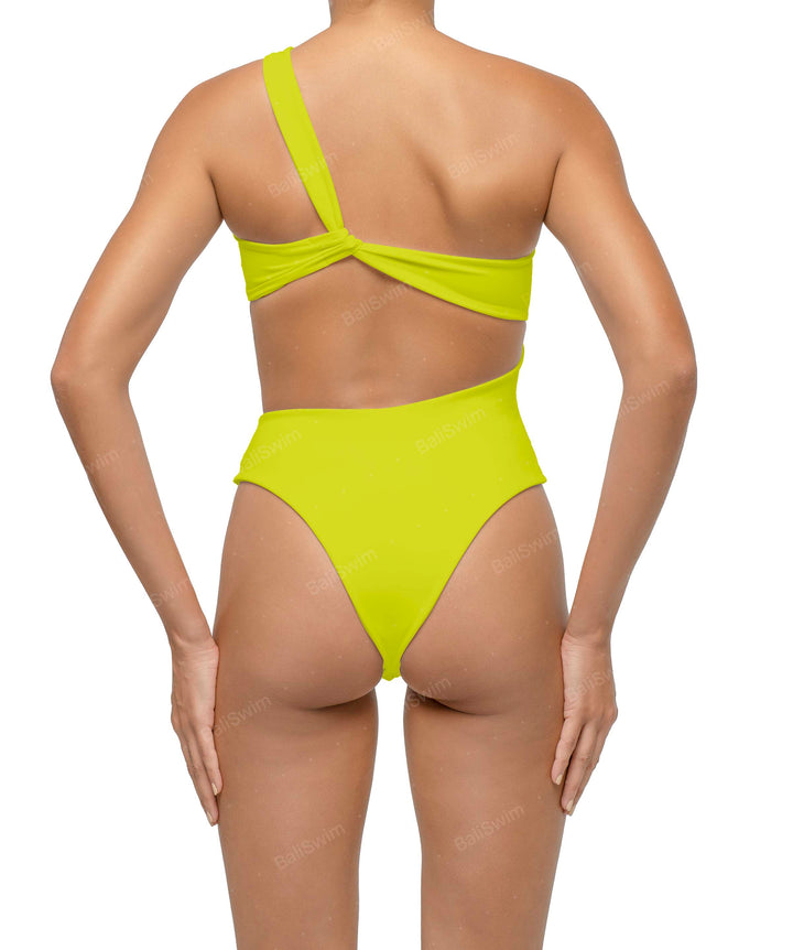 BSWS-S68 Asymmetrical Bandeau Side Cutout One Piece