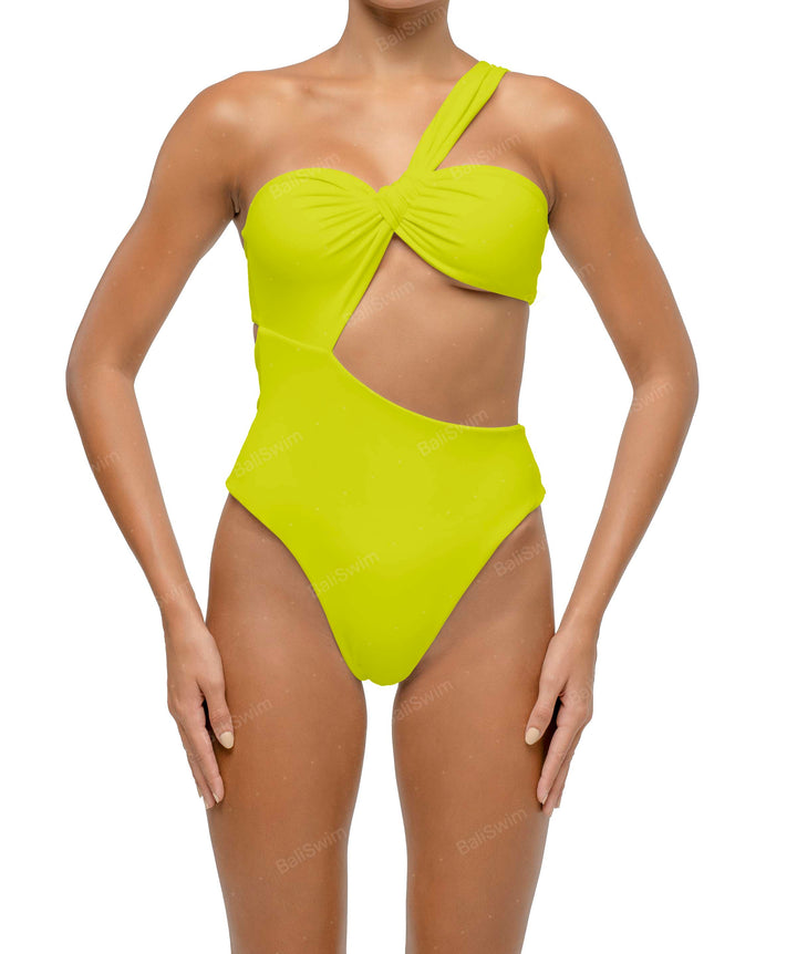 BSWS-S68 Asymmetrical Bandeau Side Cutout One Piece