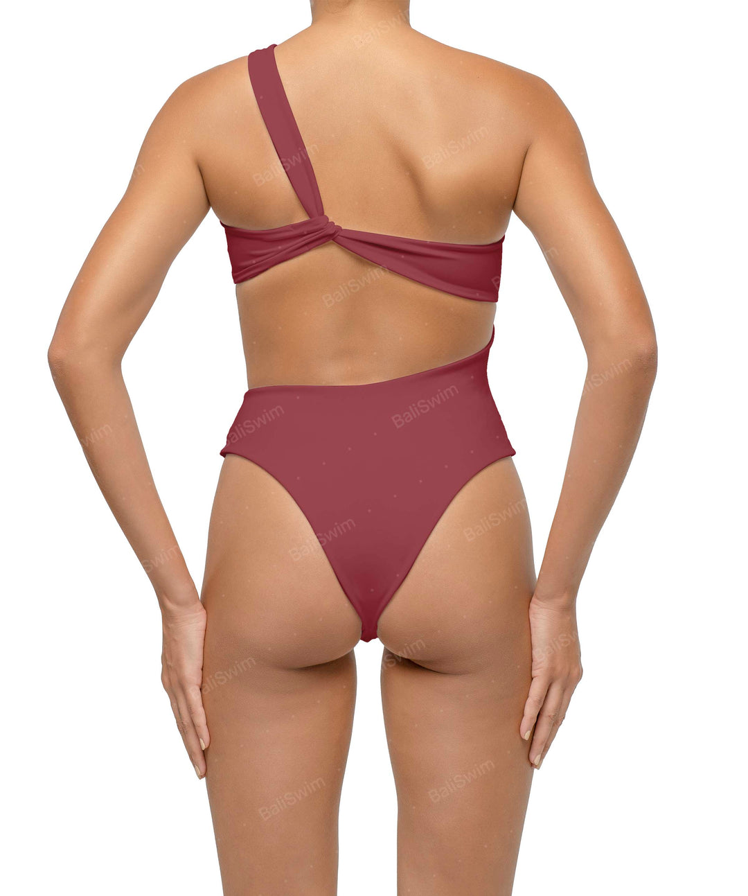 BSWS-S68 Asymmetrical Bandeau Side Cutout One Piece